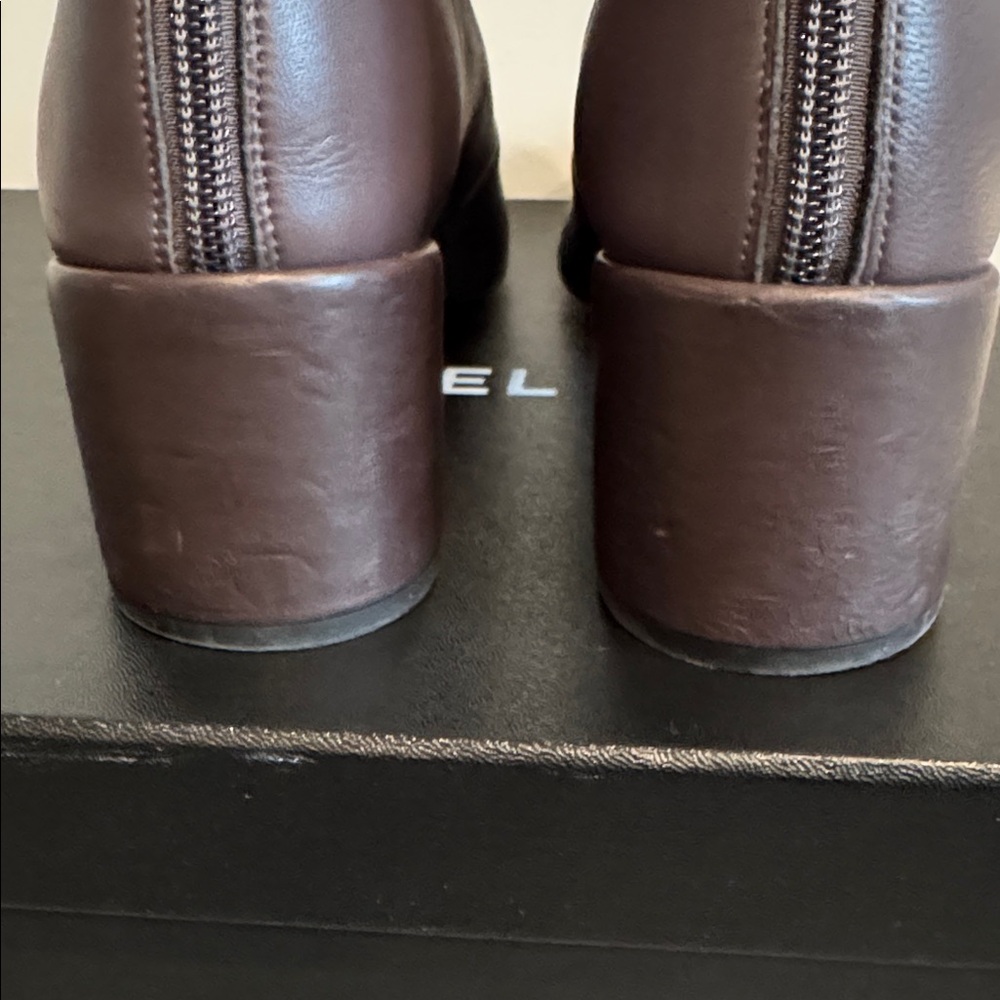 CHANEL Women's Dark Gray and Black Ankle Boots - Picture 3 of 13